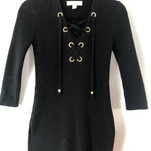 Michael Kors, black top.  XS.  Lace up front grommets NWOT